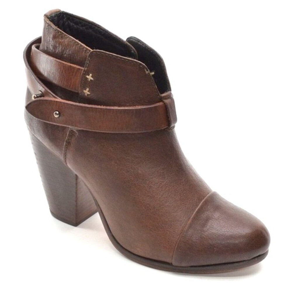 RAG & BONE HARROW BROWN DISTRESSED LEATHER ANKLE BOOTS SIZE EU 39 - Picture 11 of 12